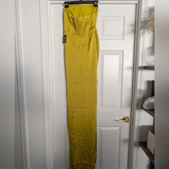 Express Chartreuse Formal Dress | Size 0 - Picture 5 of 5